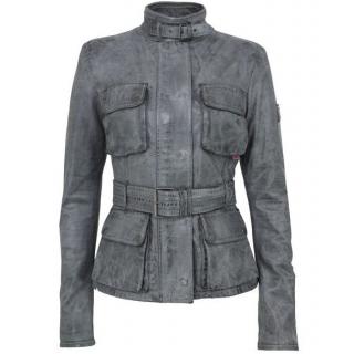 Blouson Cuir Moto Belstaff Femme En Gris